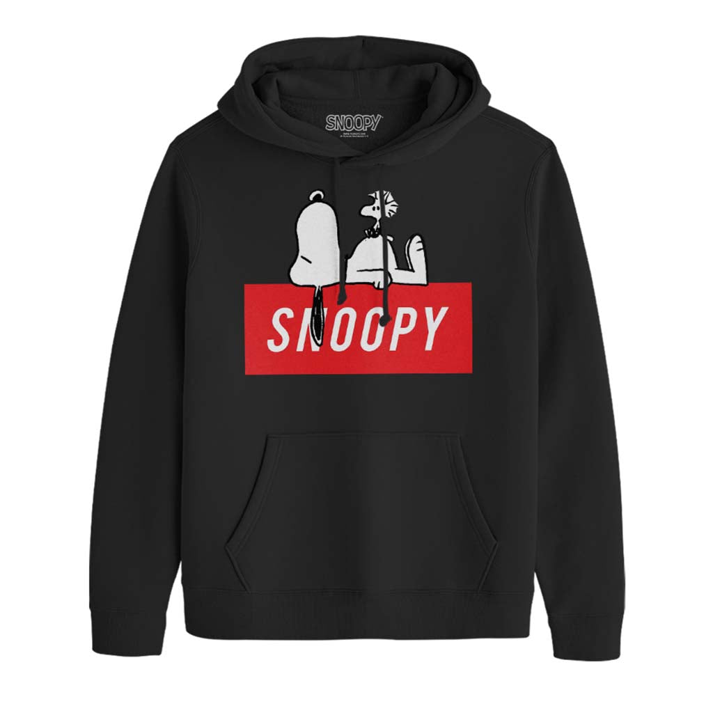 Peanuts Snoopy Red Block Text Men's Hooded Sweatshirt product image 1