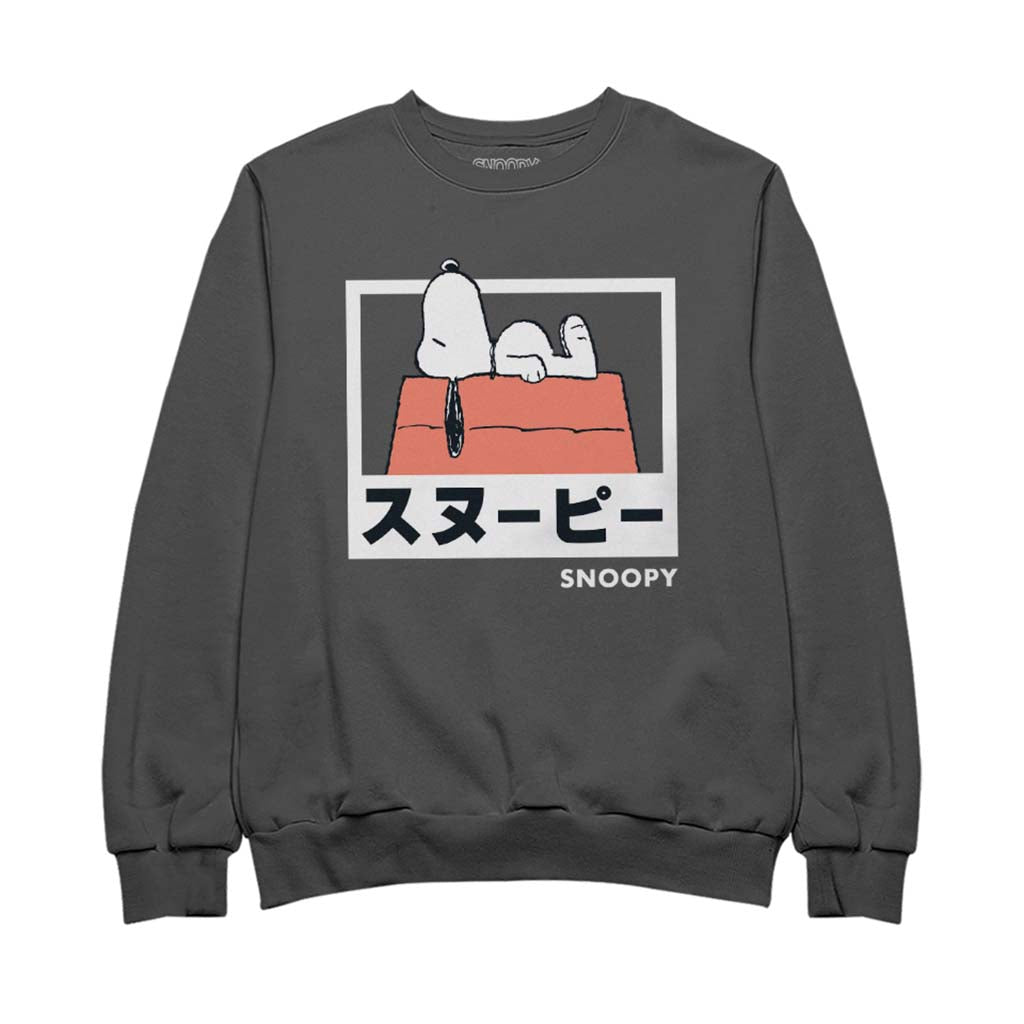 Peanuts Snoopy On Roof Japanese Text Men's Sweatshirt product image 1