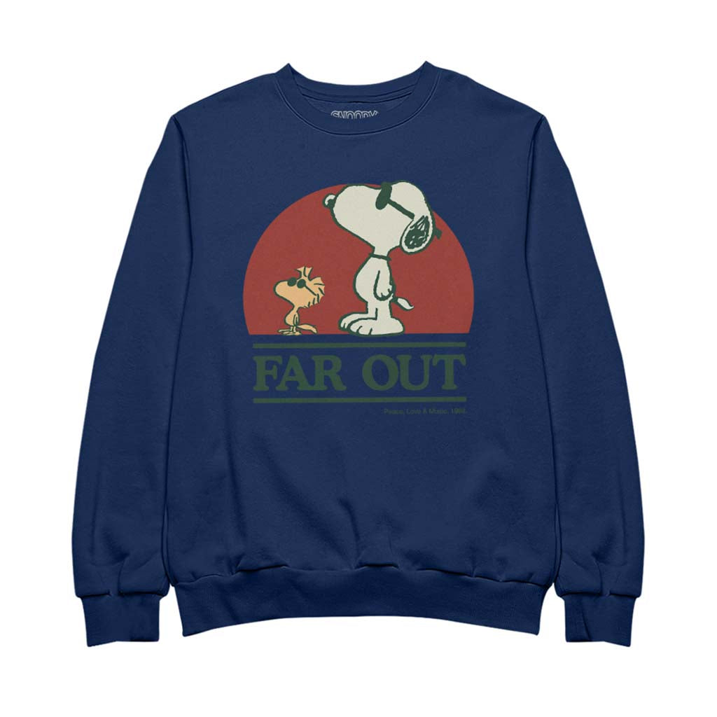 Peanuts Snoopy Far Out Peace Love And Music Men's Sweatshirt product image 1