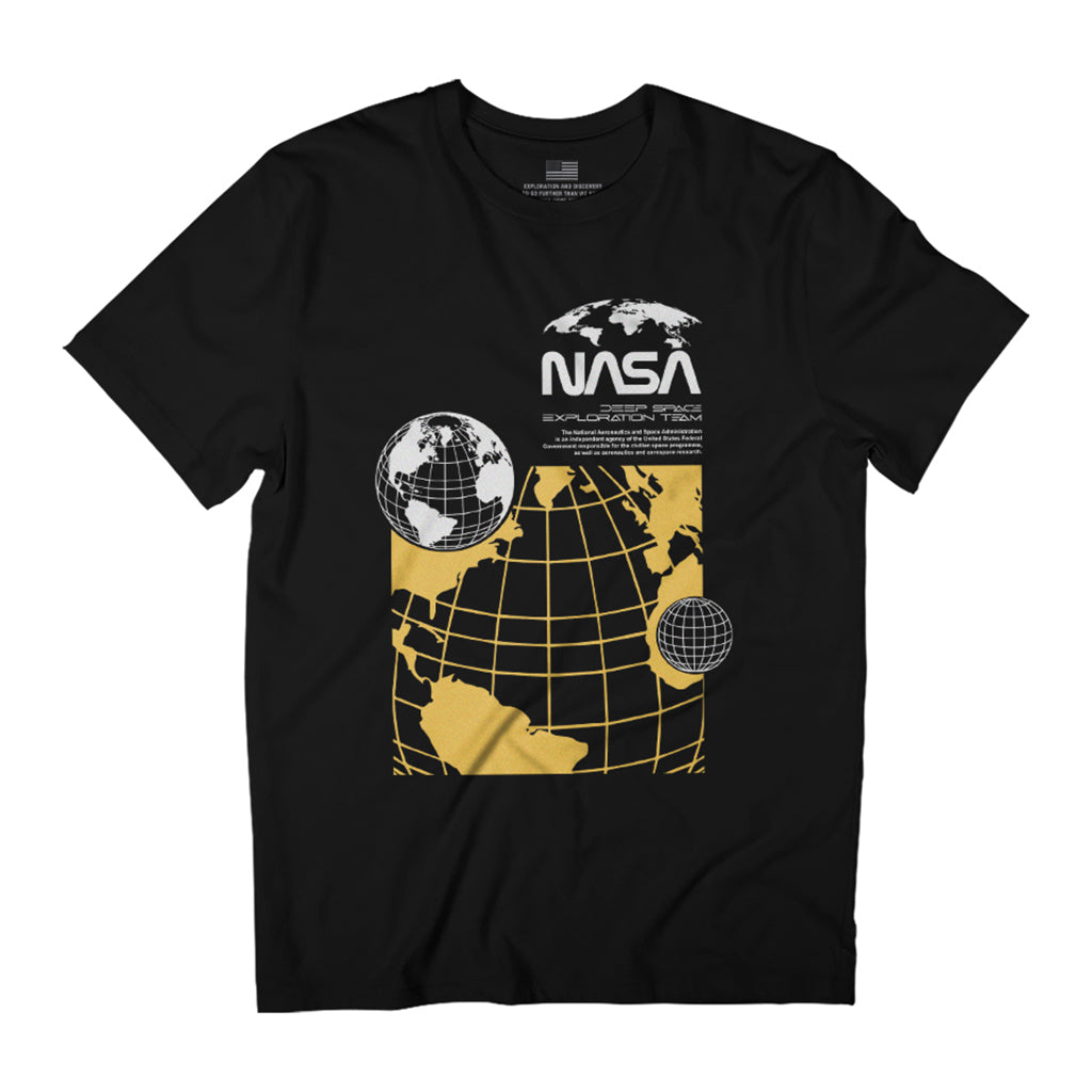 NASA Deep Exploration Team Retro Globes Men's T-Shirt product image 1