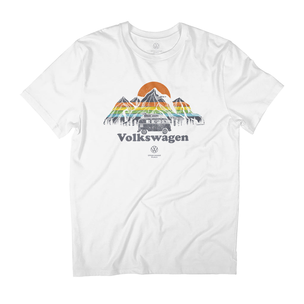 Volkswagen Campervan Colour Stripe Mountains Men's T-Shirt product image 1