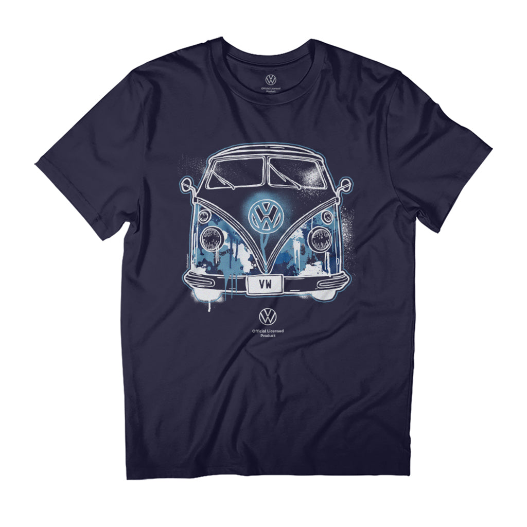 Volkswagen Type 2 Campervan Blue Graffiti Men's T-Shirt product image 1