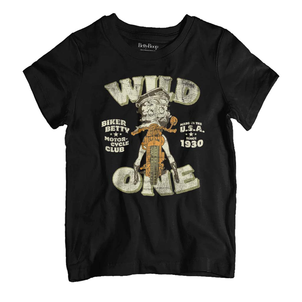 Betty Boop Wild One Biker Kid's T-Shirt product image 1
