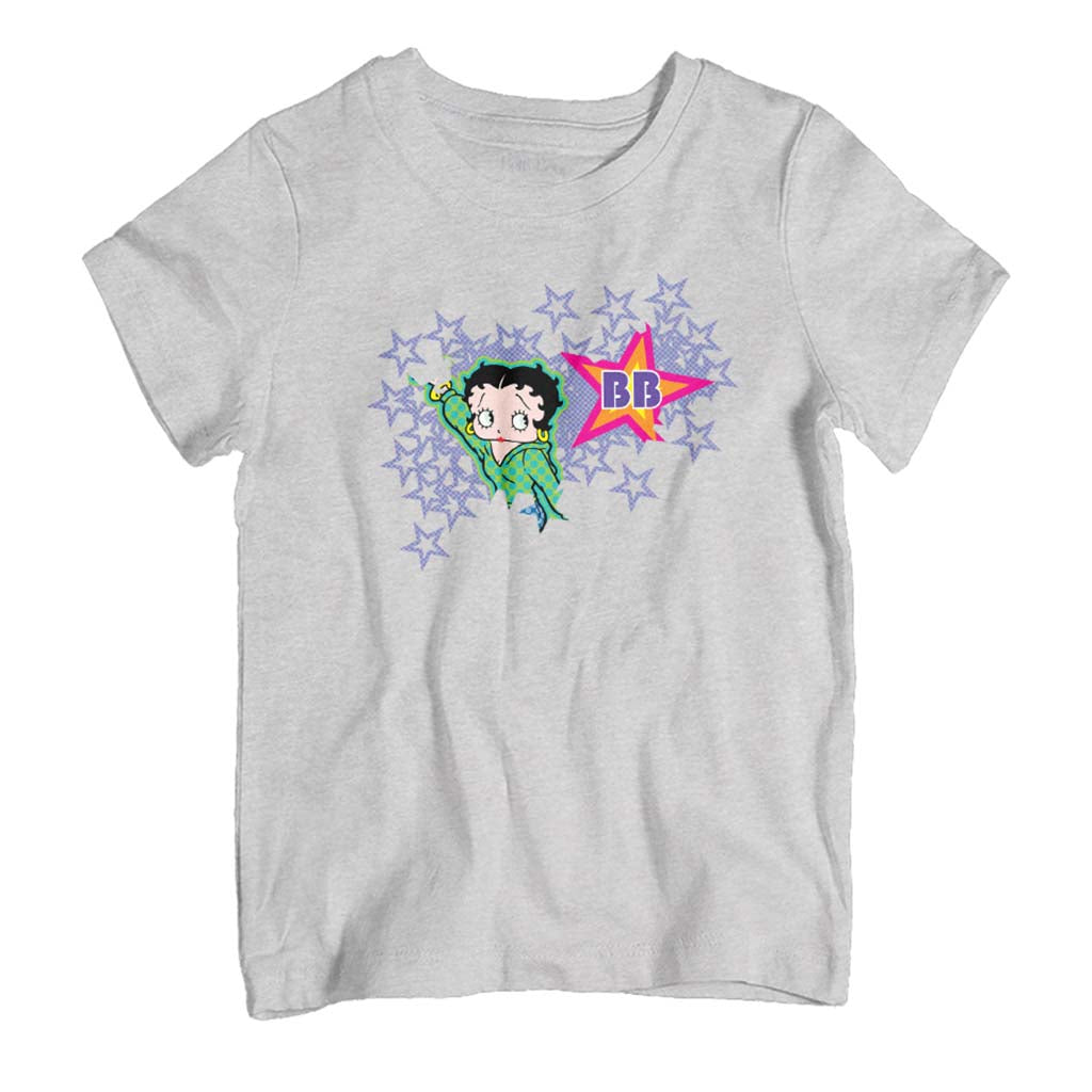 Betty Boop Green Top Purple Stars Kid's T-Shirt product image 1