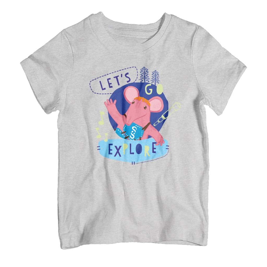 Clangers Small Clanger Let's Go Explore Retro Kid's T-Shirt product image 1