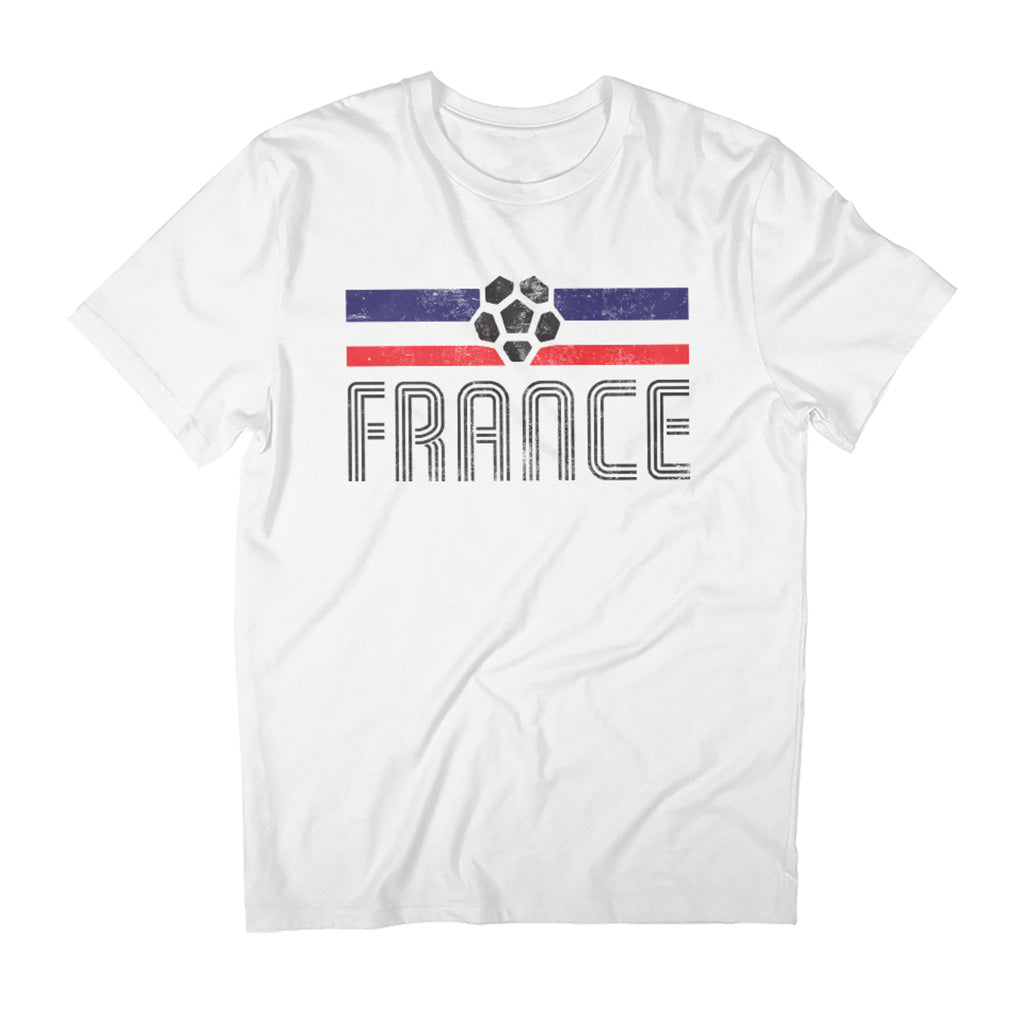France Retro Stripe World Cup Football Men's T-Shirt