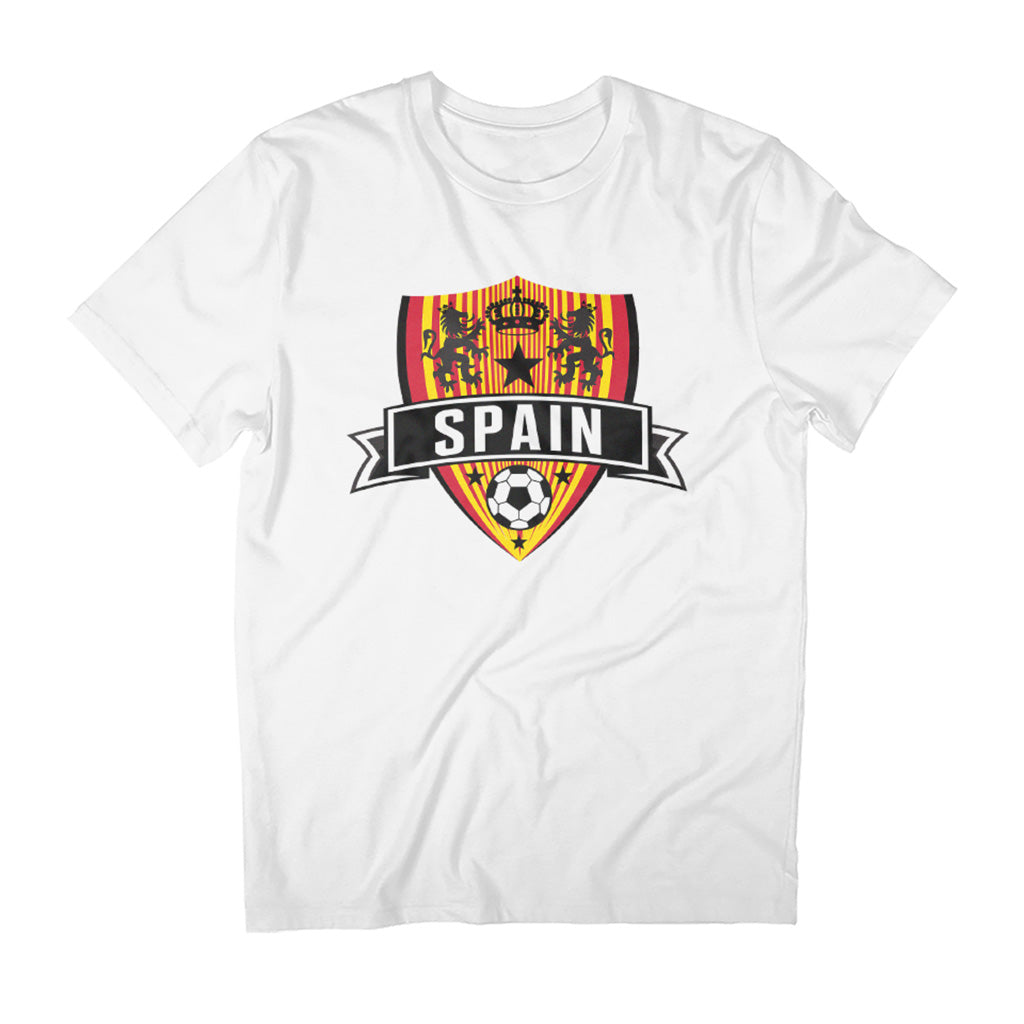 Spain Flag Badge World Cup Football And Stars Men's T-Shirt