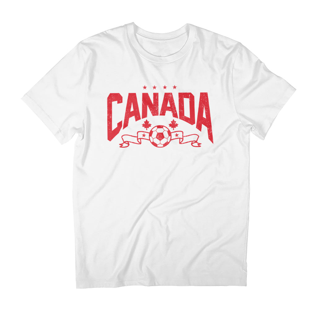 Canada Red Text World Cup Football Banner Men's T-Shirt