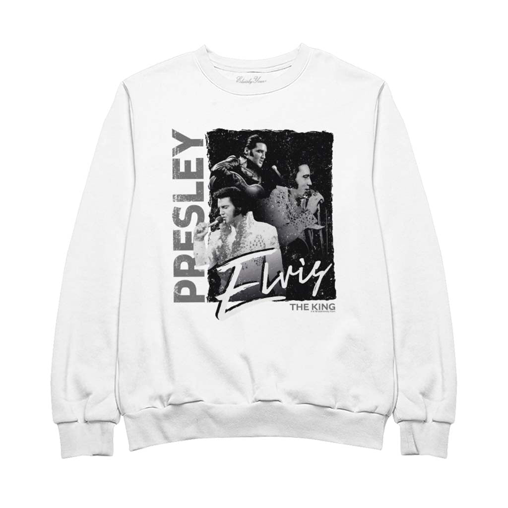 Elvisly Yours Retro Elvis The King Montage Men's Sweatshirt product image 1