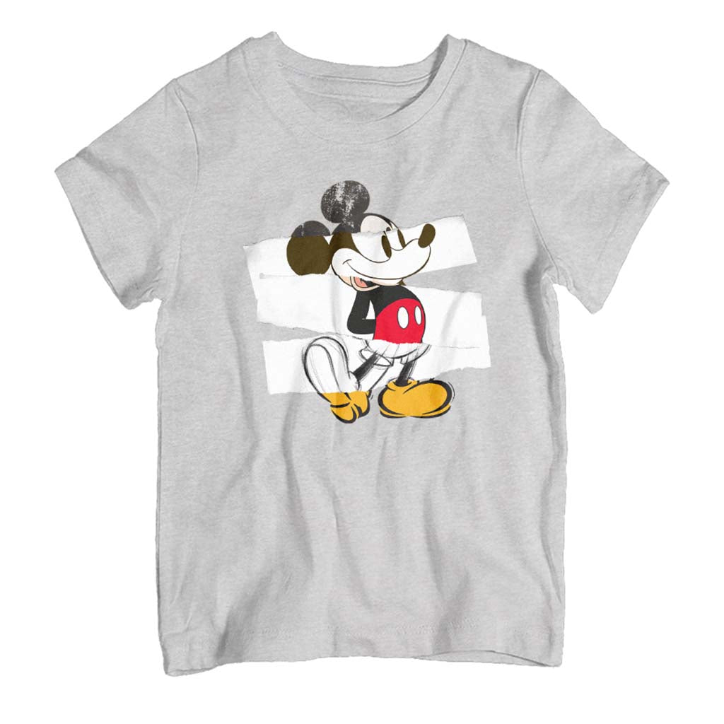 Disney Mickey Mouse Paper Rip Collage Art Kid's T-Shirt product image 1